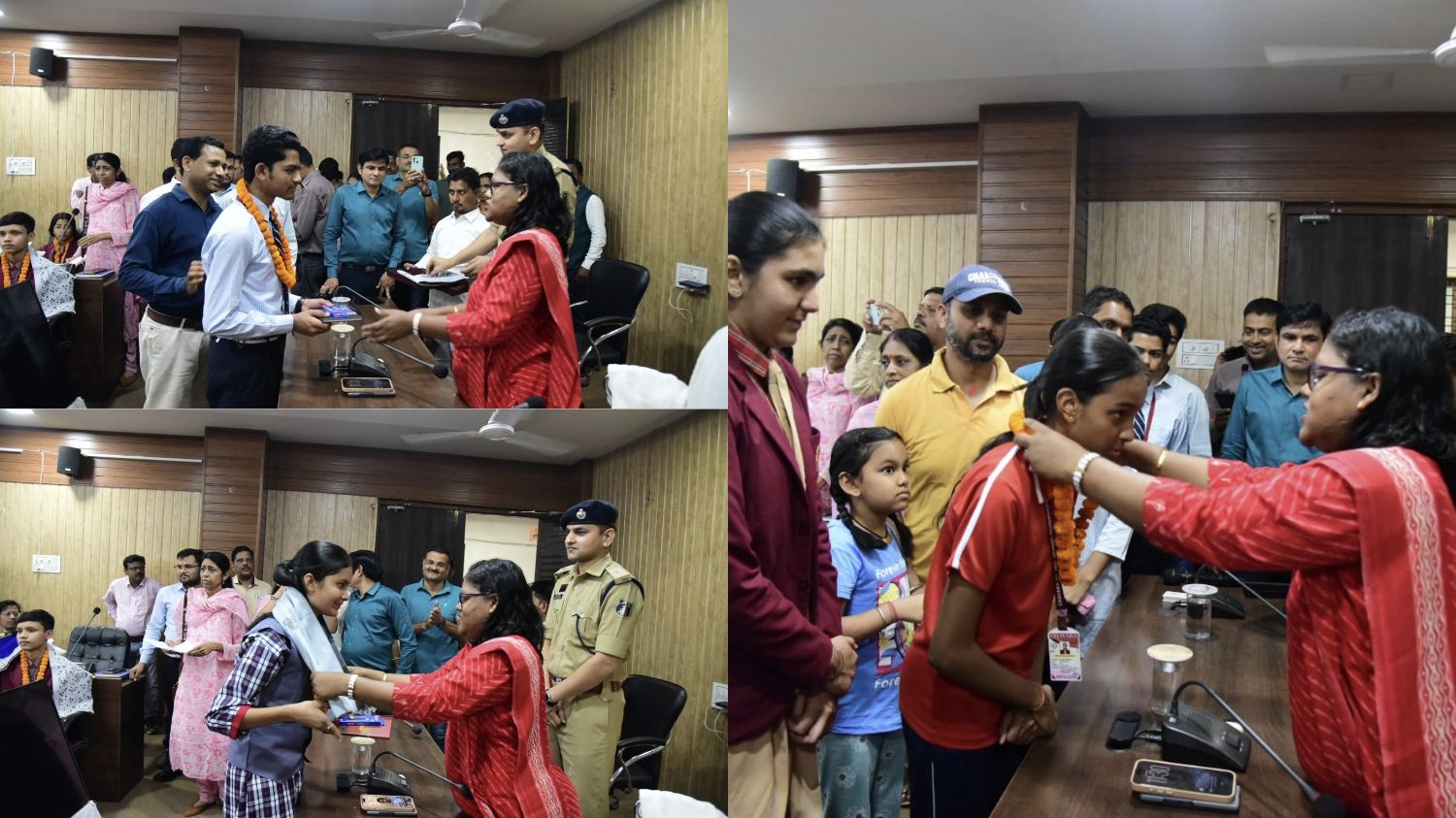 सीबीएसई कक्षा 10वीं के मेधावी विद्यार्थियों का जिला कार्यालय में सम्मान