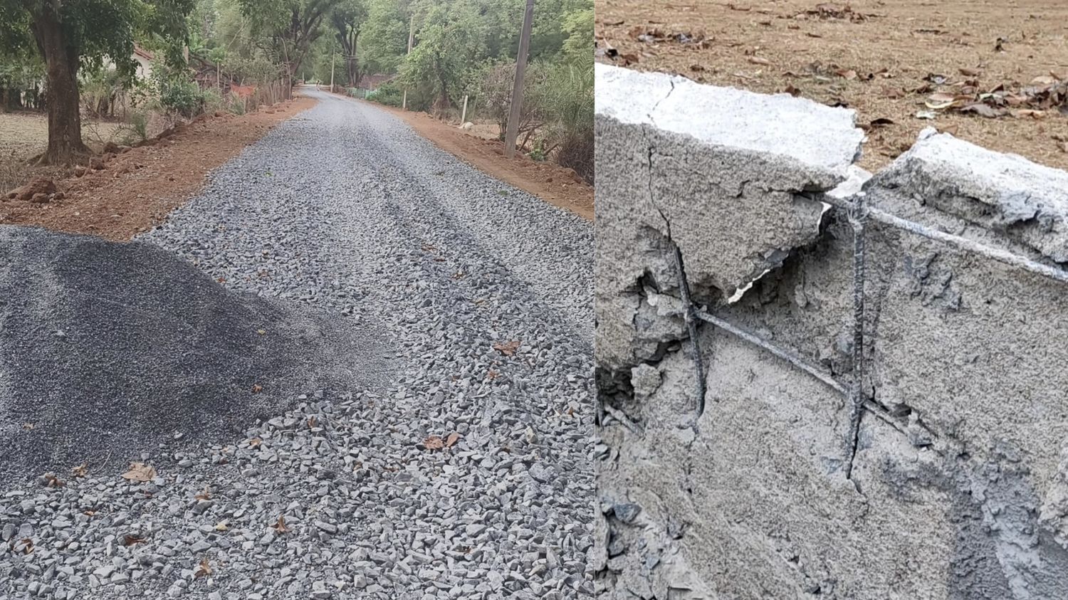 बड़े बेन्दरी-शंकर नगर सड़क व नाली निर्माण में गुणवत्ता विहीन कार्य का ग्रामीणों ने लगाया आरोप