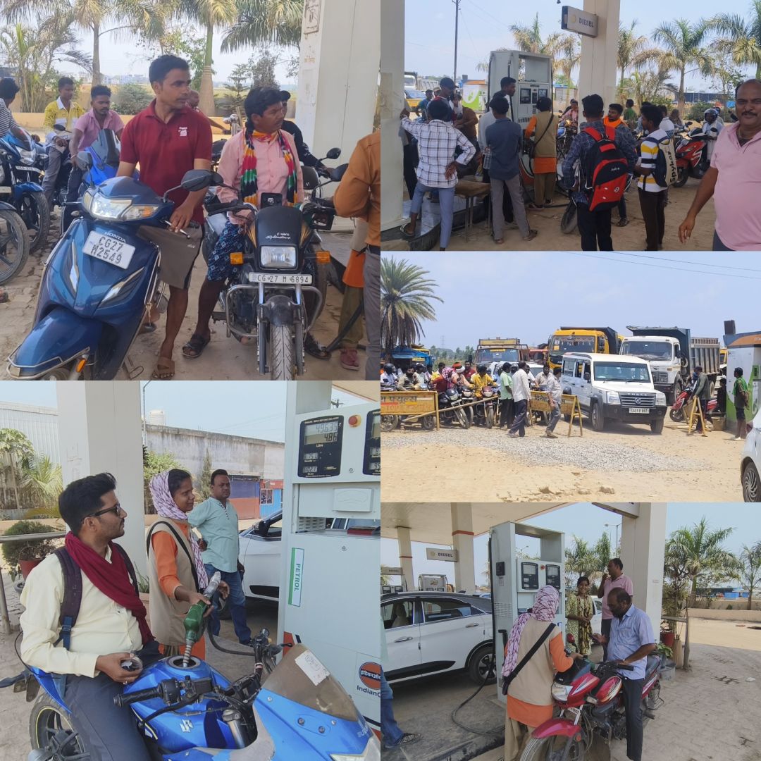 घंटों इंतजार के बाद भी नहीं मिल रहा पर्याप्त पेट्रोल-डीजल, किसान और वाहन चालक परेशान