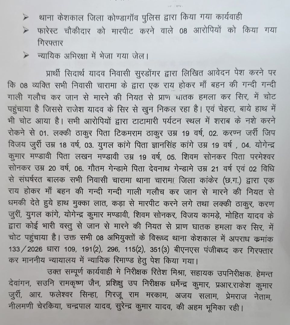 पुलिस ने आठ आरोपियों को किया  गिरफ्तार