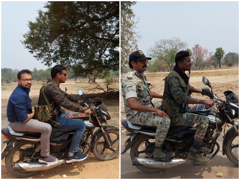 सुकमा में जहां नक्सलियों ने काटी थी सड़क वहां बाइक पर पहुंचे आईजी और कलेक्टर