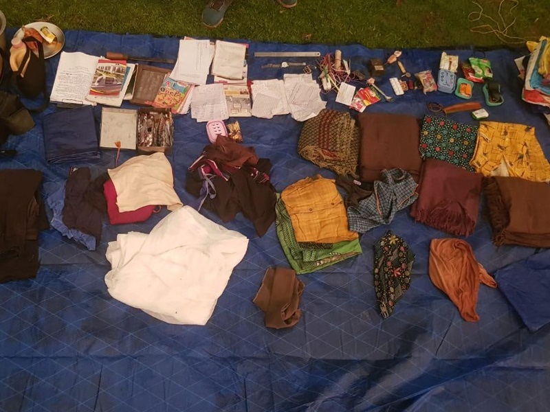 दंतेवाड़ा में नक्सली कैंप ध्वस्त, शव को खींच कर ले जाने के मिले निशान