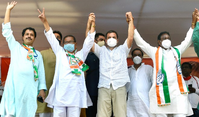 साम्प्रदायिक दलों के साथ गठबंधन करना कांग्रेस को महंगा पड़ा, रुझानों में सूपड़ा साफ