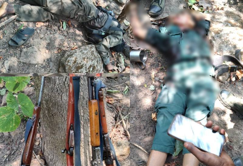 डीआरजी जवानों और नक्सलियों के बीच गोलीबारी, दो नक्सली ढेर