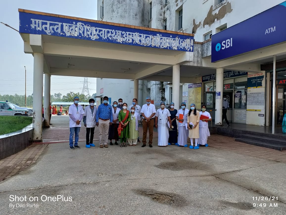 राष्ट्रीय निरीक्षण दल द्वारा लक्ष्य मूल्यांकन हेतु जिला अस्पताल का किया दौरा