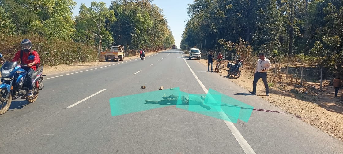 सड़क हादसे में एक कि दर्दनाक मौत