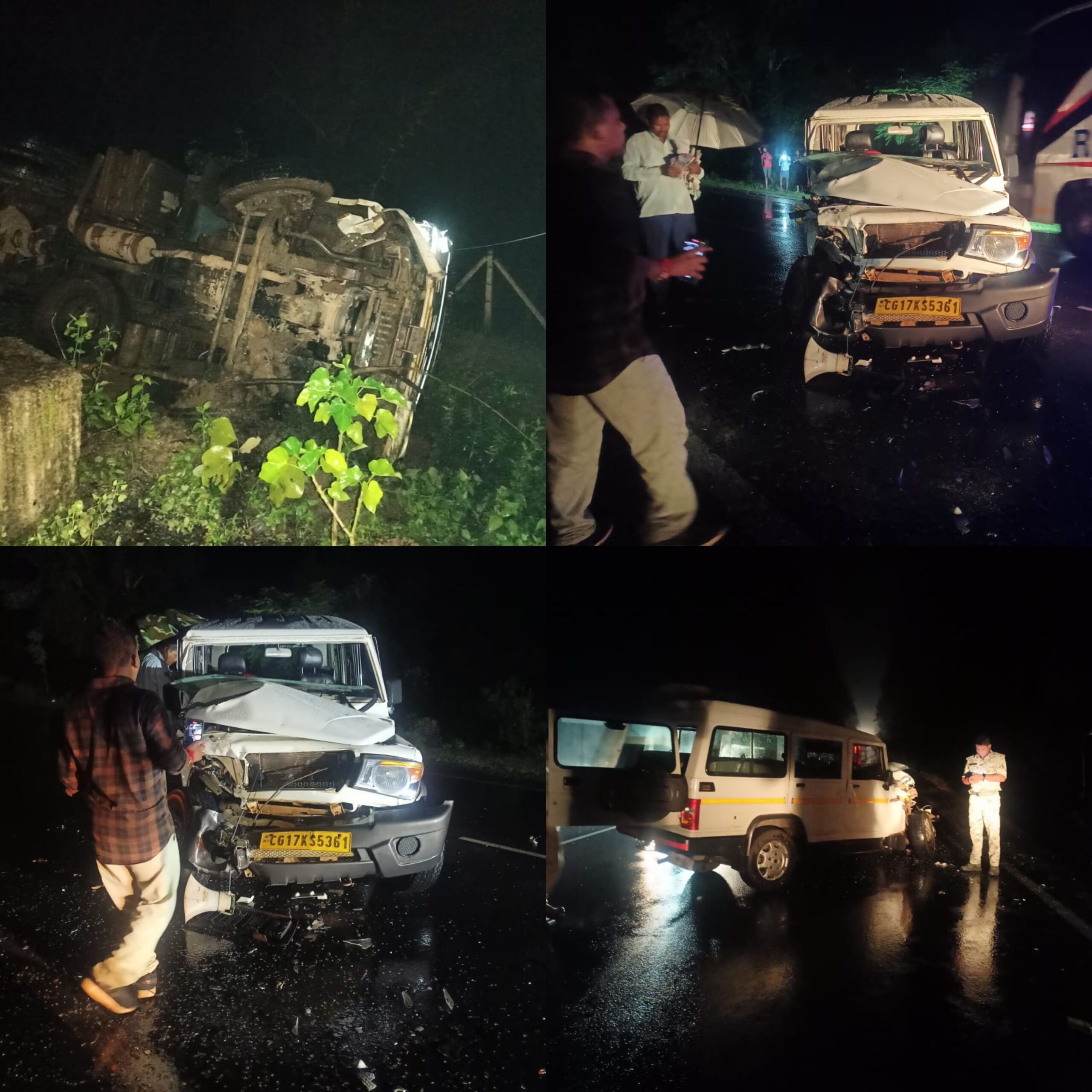 लखेश्वर बघेल के फॉलो वाहन टिप्पर से टकराई, 4 जवान घायल
