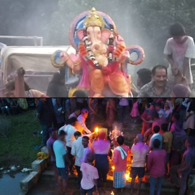 आमाबेड़ा में विघ्नहर्ता भगवान गणेश जी की मूर्ति का किया गया विसर्जन     