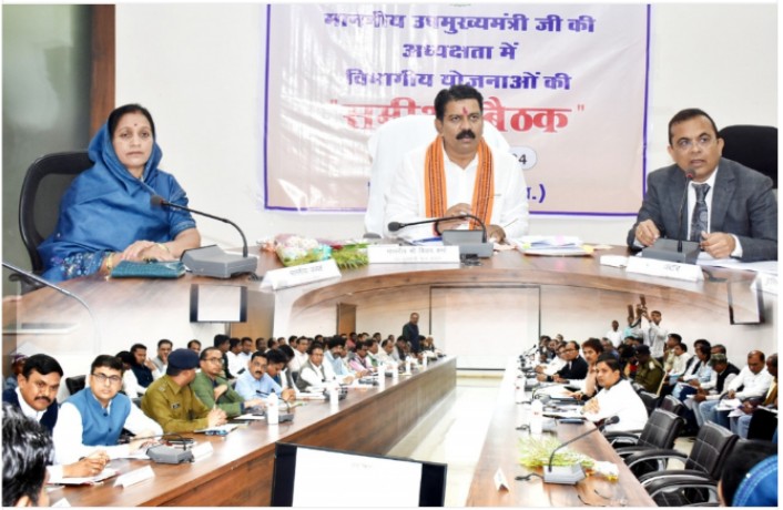 शिक्षा, स्वास्थ्य, रोजगार और सिंचाई परियोजनाओं के स्वीकृत कार्यों में प्रगति लाएं - उपमुख्यमंत्री विजय शर्मा...